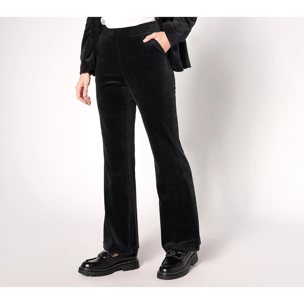 Studio Park x Shawn Killinger Regular Velveteen Flare Pants Black Size 12 Boho